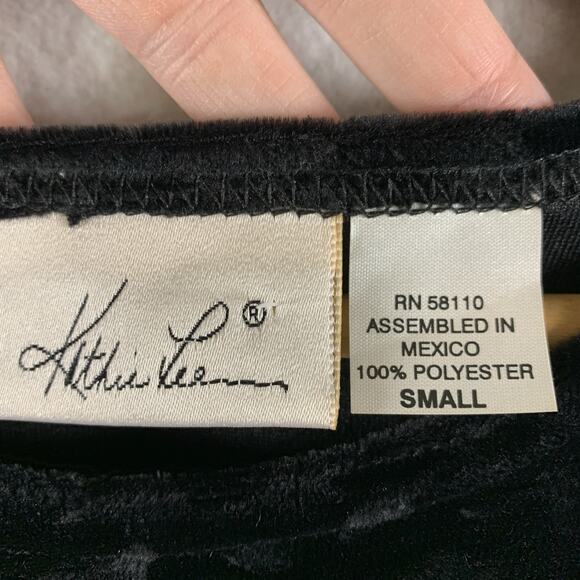 Vintage Womens Burnout Velvet Tunic Top Sz S/M Black Event Holiday Whimsigoth - Picture 7 of 10